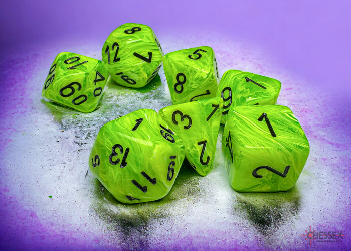 Mega-hedral 7-Die set: Vortex bright green/Black