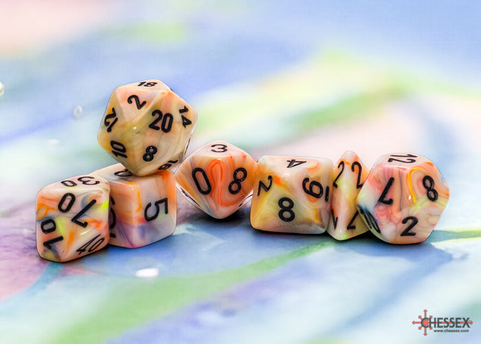Mega-hedral 7-Die set: Festive Circus/Black