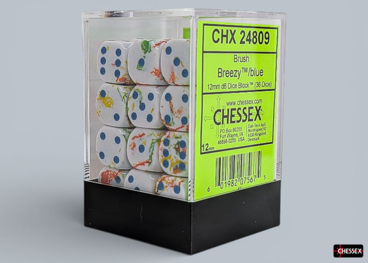 Brush Breezy/Blue 12mm d6 Dice Block™ (36 dice)
