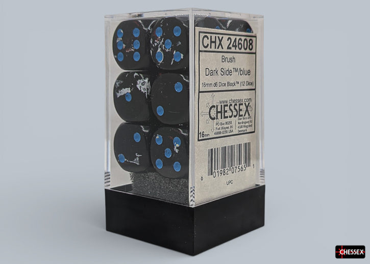 Brush Dark Side /Blue16mm d6 Dice Block™ (12 dice)