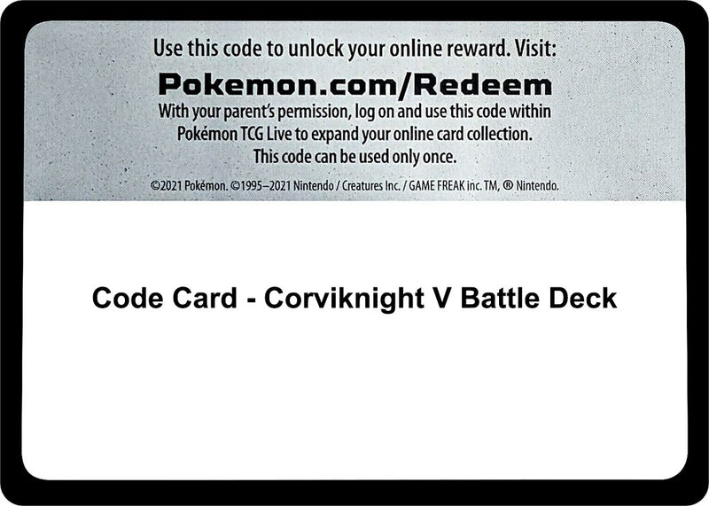 Image for Code Card - Corviknight V Battle Deck - Pokemon