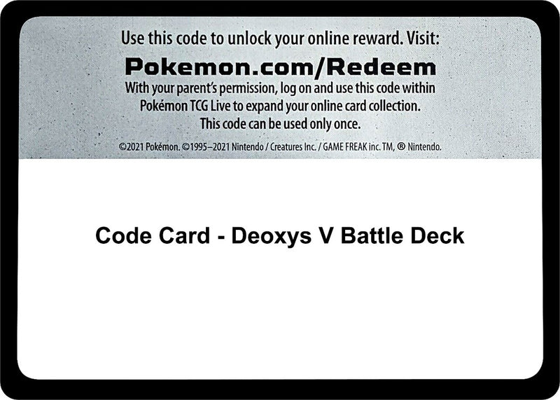 Image for Code Card - Deoxys V Battle Deck - Pokemon