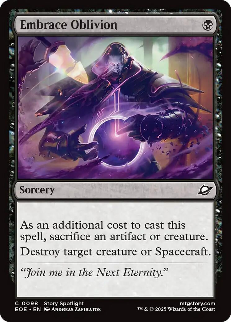 Image for Embrace Oblivion (98) - Magic: The Gathering