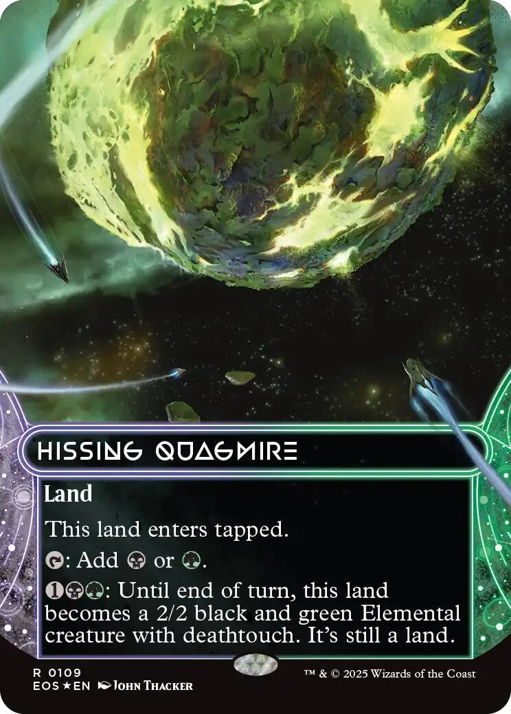 Image for Hissing Quagmire (0109) (Borderless) (Galaxy Foil) (109) - Magic: The Gathering