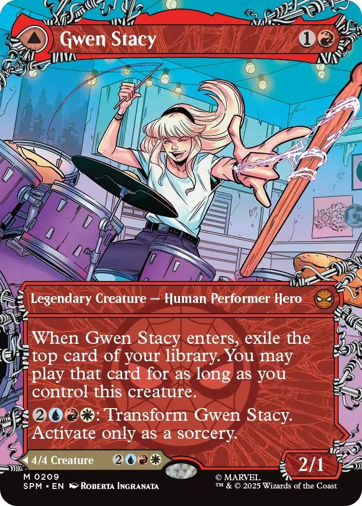 Image for Gwen Stacy (0209) (Borderless) (209) (SPM) - Magic: The Gathering