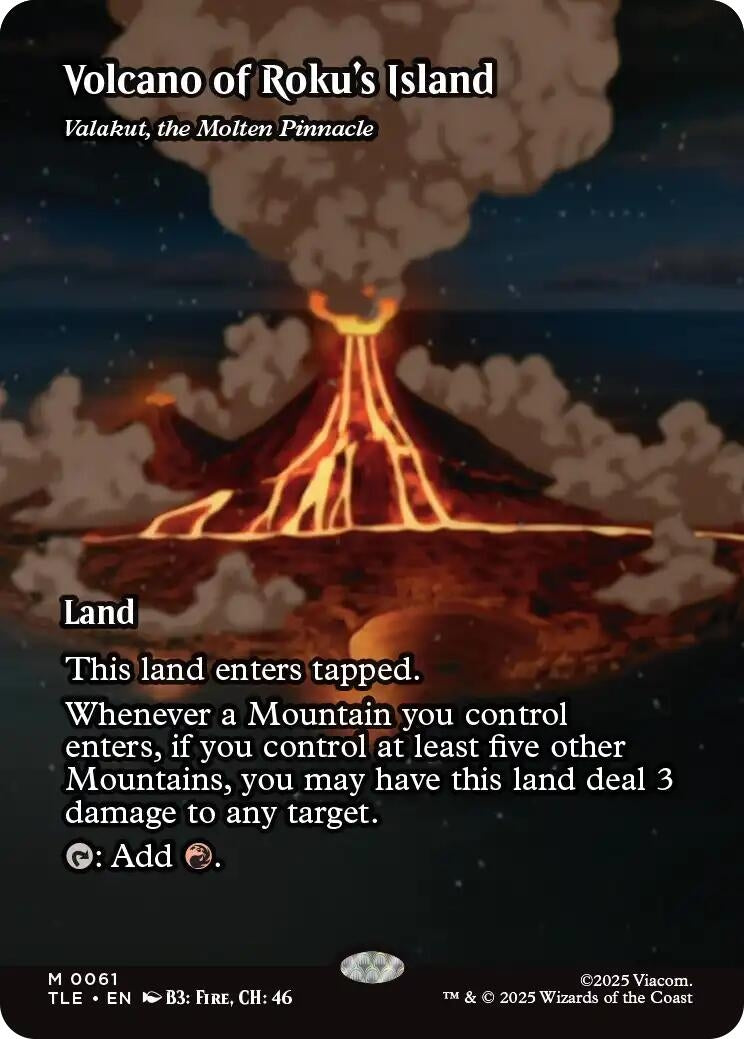 Image for Volcano of Roku's Island - Valakut, the Molten Pinnacle (Borderless) (61) - Magic: The Gathering