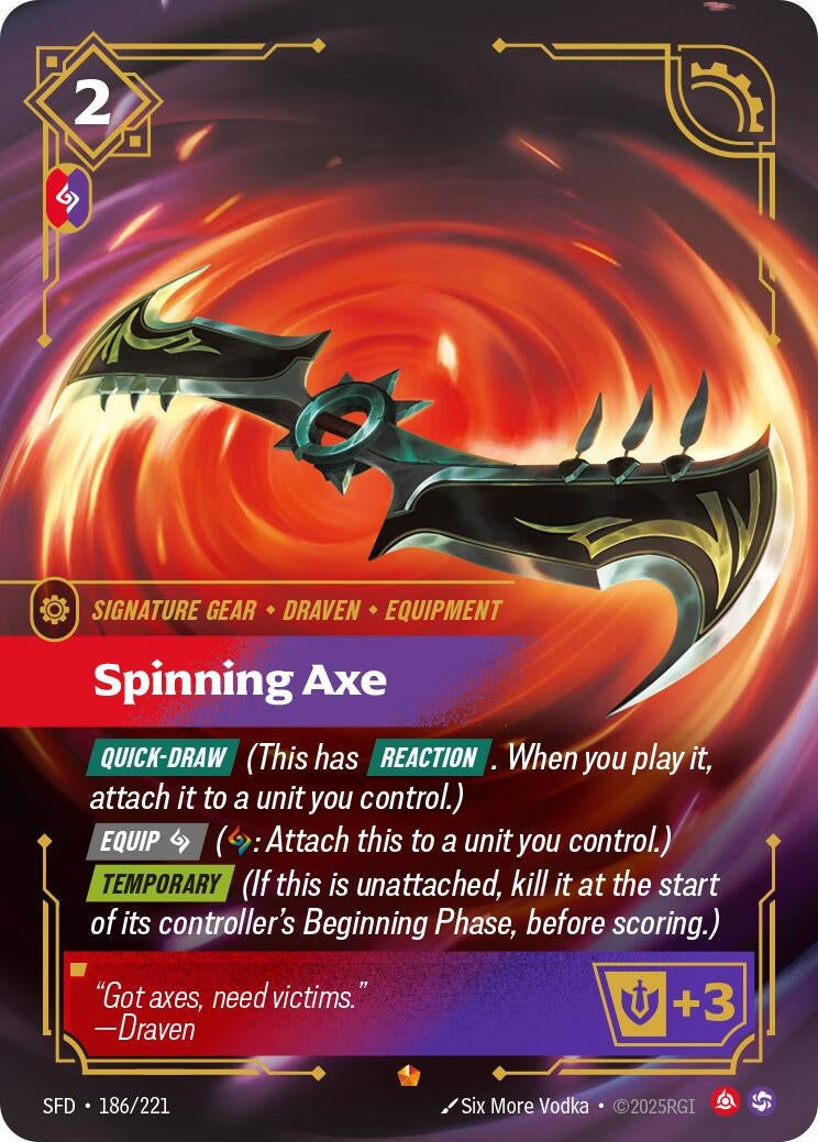 Image for Spinning Axe (186/221) (SPF) - Riftbound: League of Legends Trading Card Game