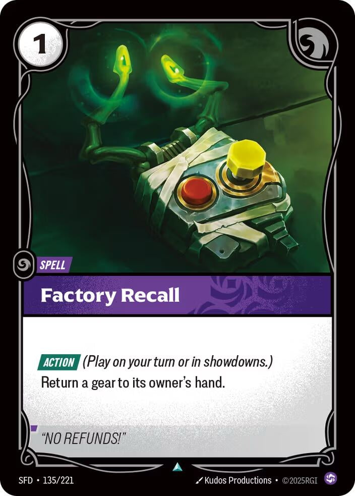 Factory Recall (135/221) (SPF)