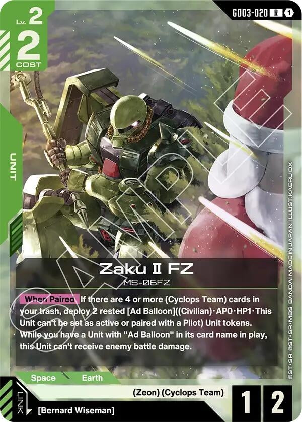 Image for Zaku II FZ (GD03-020) (GD03) - Gundam Card Game