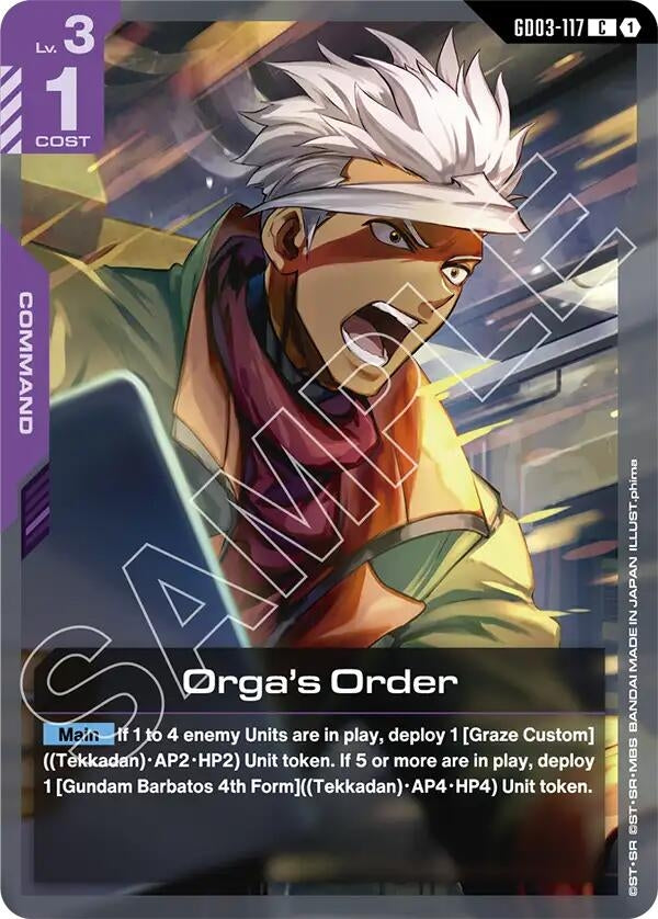 Image for Orga's Order (GD03-117) (GD03) - Gundam Card Game