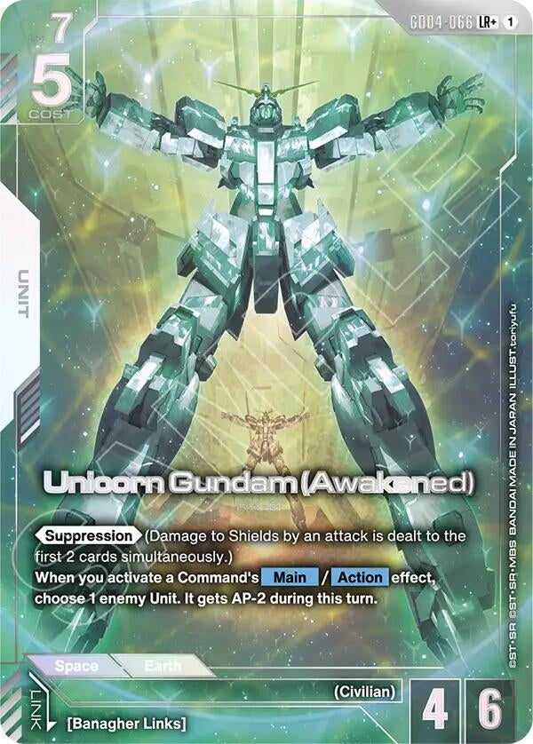 Image for Unicorn Gundam (Awakened) (LR+) (GD04-066) (GD04) - Gundam Card Game