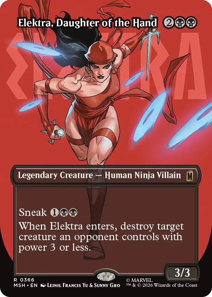 Image for Elektra, Daughter of the Hand (Borderless) (366) (366) (MSH) - Magic: The Gathering