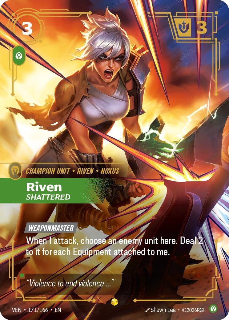 Image for Riven - Shattered (Overnumbered) (171/166) (VEN) - Riftbound: League of Legends Trading Card Game