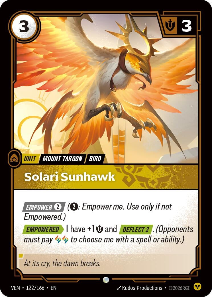 Image for Solari Sunhawk (122/166) (VEN) - Riftbound: League of Legends Trading Card Game