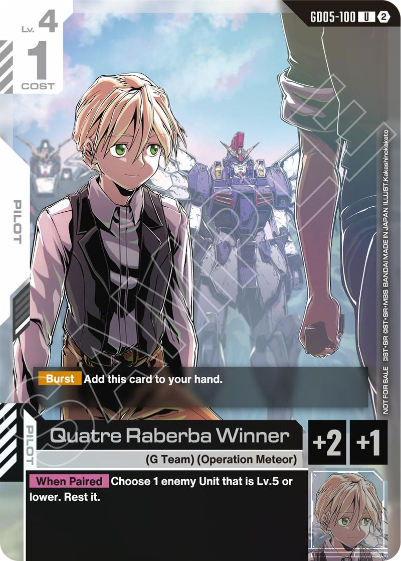 Image for Quatre Raberba Winner (Event Pack 02) (GD05-100) (GCG-PR) - Gundam Card Game