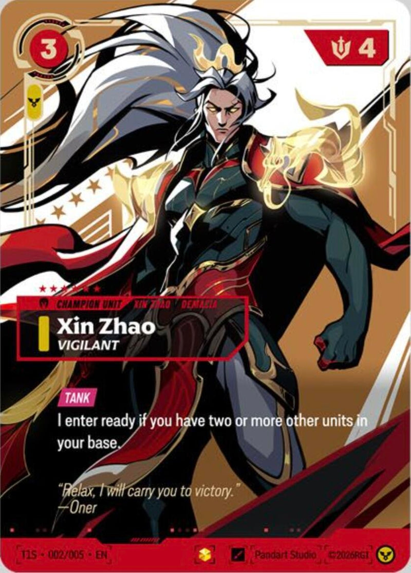 Image for Xin Zhao, Vigilant (T1 Worlds Champion Signature Edition Bundle) (T1S 002/005) (PR) - Riftbound: League of Legends Trading Card Game