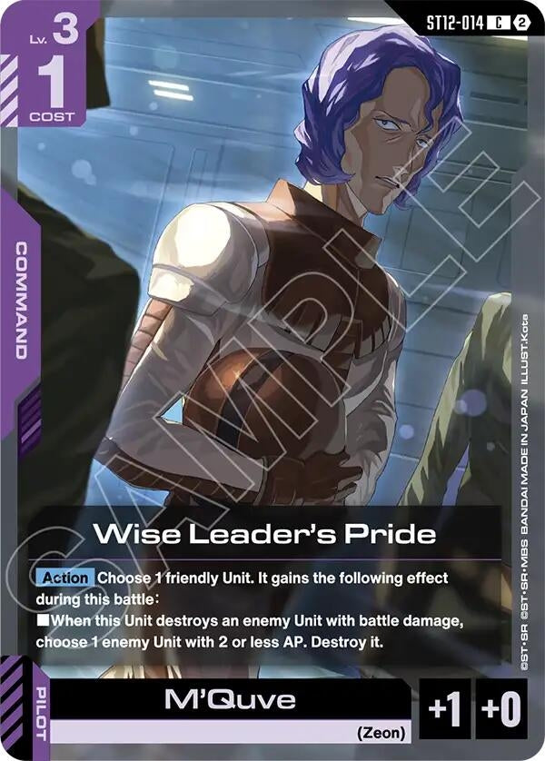 Image for Wise Leader's Pride (ST12-014) (ST12) - Gundam Card Game