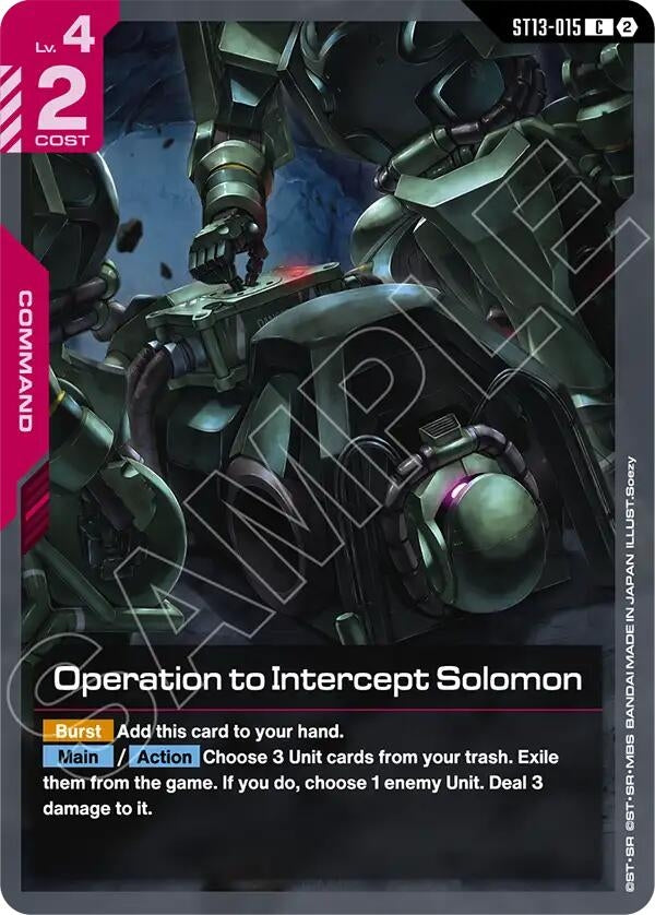 Image for Operation to Intercept Solomon (ST13-015) (ST13) - Gundam Card Game