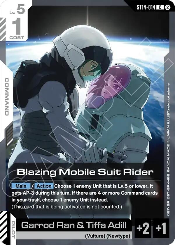 Image for Blazing Mobile Suit Rider (ST14-014) (ST14) - Gundam Card Game