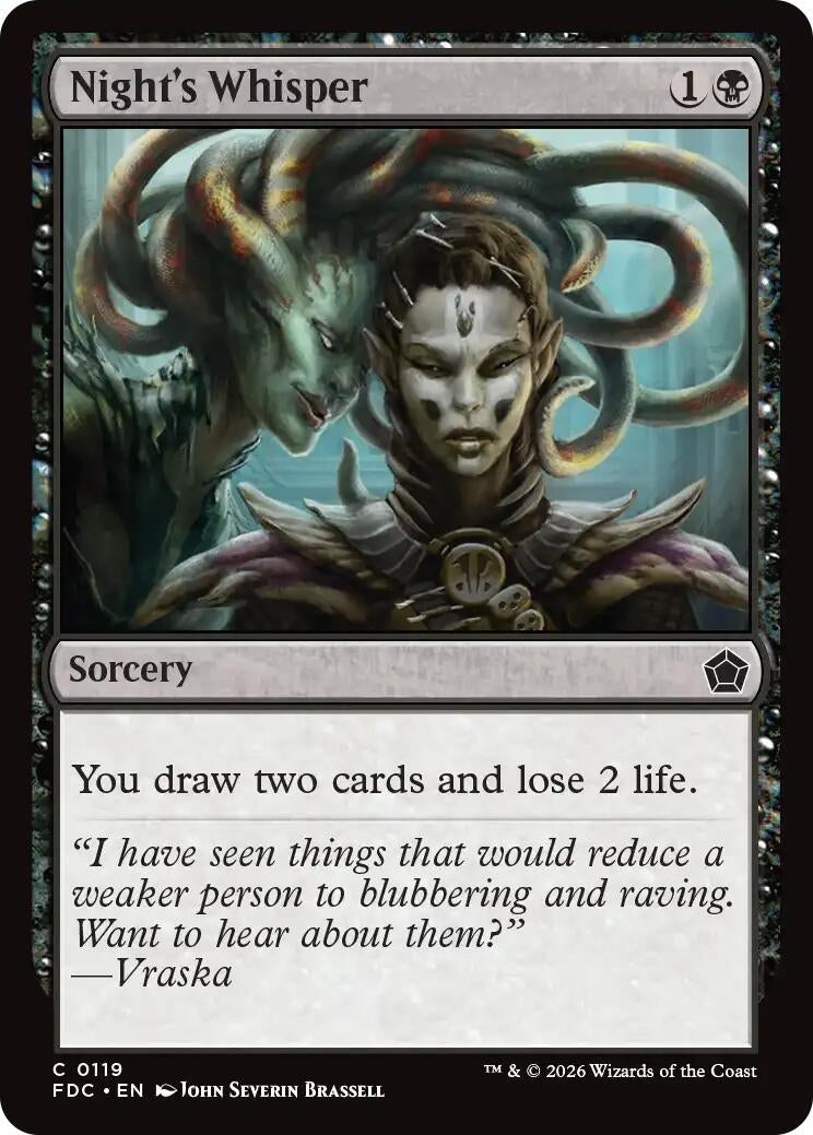 Image for Night's Whisper (119) (FDC) - Magic: The Gathering