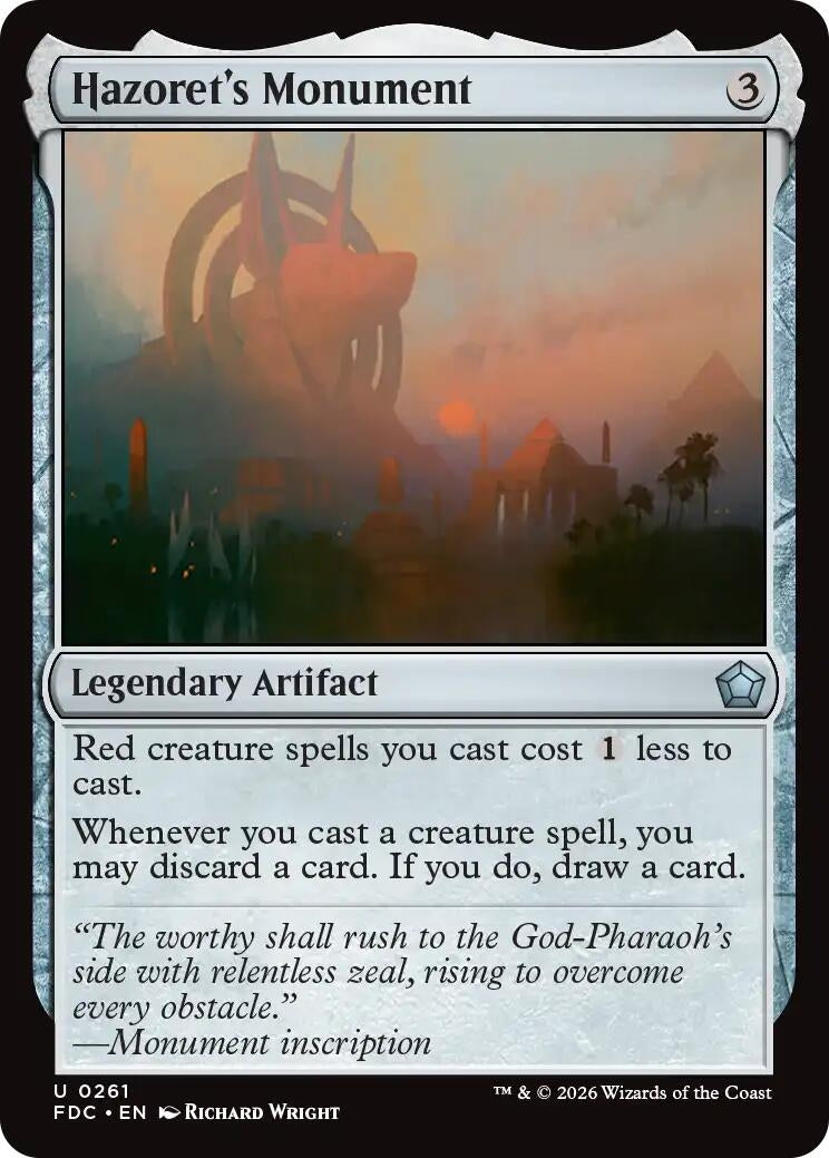 Image for Hazoret's Monument (261) (FDC) - Magic: The Gathering