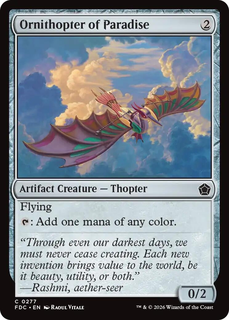 Image for Ornithopter of Paradise (277) (FDC) - Magic: The Gathering