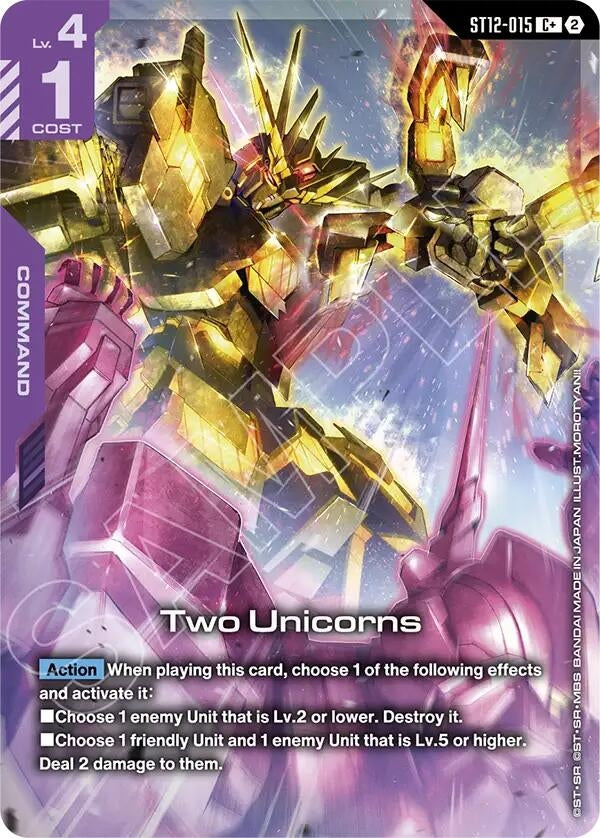 Image for Two Unicorns (C+) (ST12-015) (ST12) - Gundam Card Game