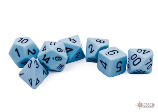 Chessex: Polyhedral 7-Die Set: Opaque: Pastel Blue/Black