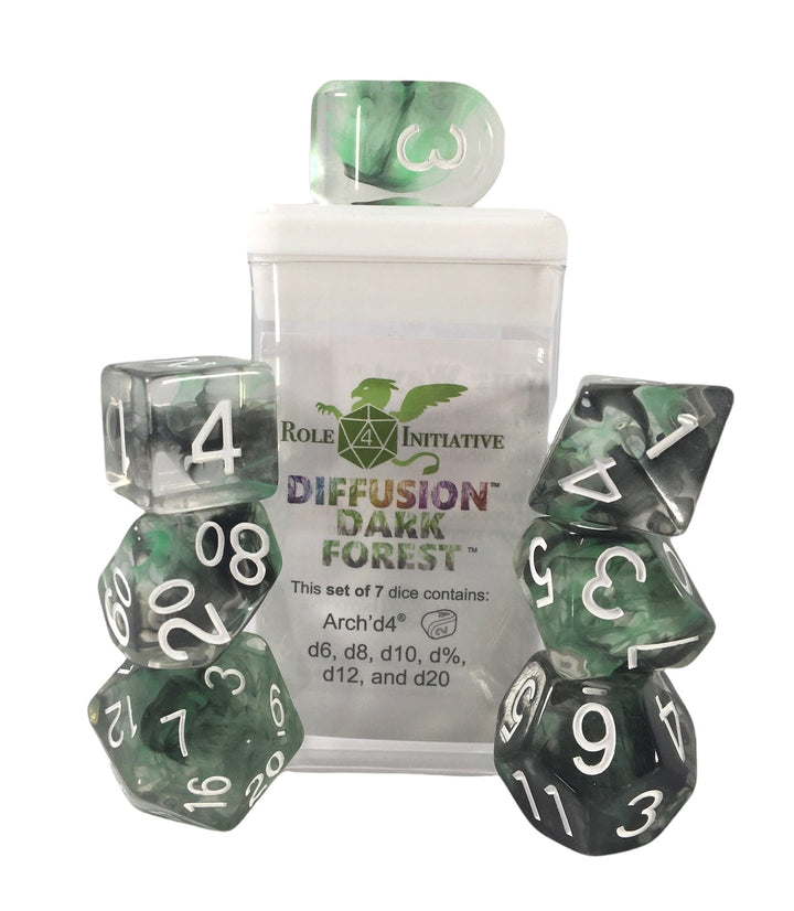 Role 4 Initiative Diffusion Dark Forest Polyhedral Dice Set