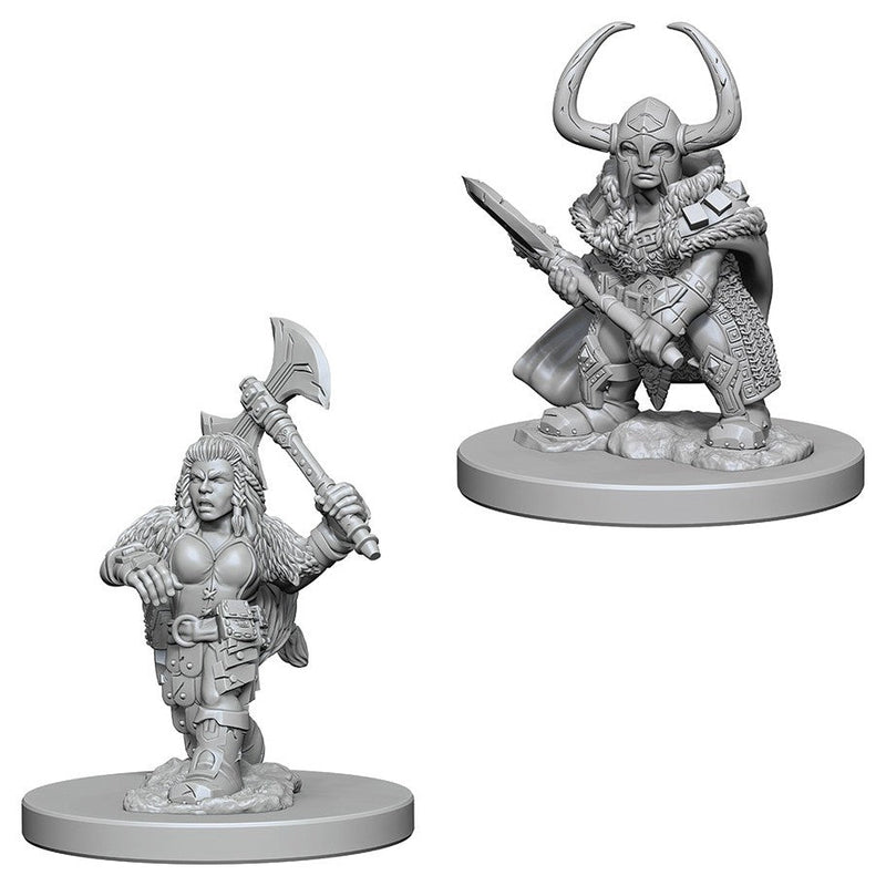 WizKids Nolzur's Marvelous Miniatures: Unpainted Miniatures: Dwarf Female Barbarian