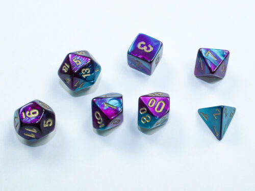Mini Gemini® Polyhedral Purple Teal/Gold 7-Die Set