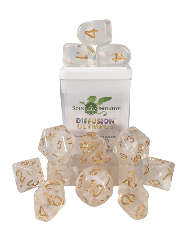 Role 4 Initiative Diffusion Olympus Polyhedral 15 Dice Set