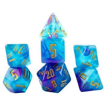 Sirius Cerulean Nebula Polyhedral Dice Set