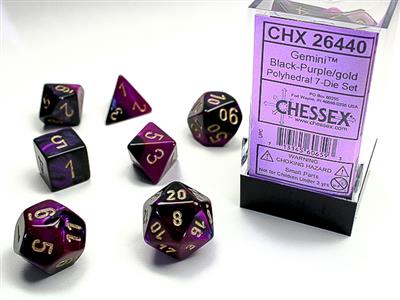 Gemini® Polyhedral Black Purple/Gold 7-Die Set