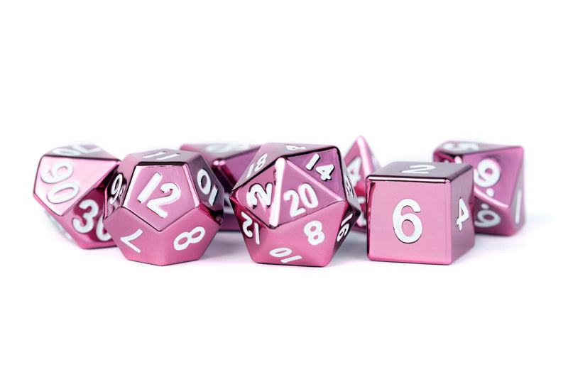Metallic Dice Games Metal Dice Set Pink Polyhedral Set 16mm
