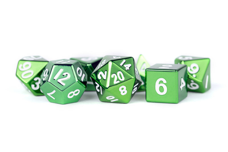 Metallic Dice Games Metal Dice Set Green Polyhedral Set 16mm