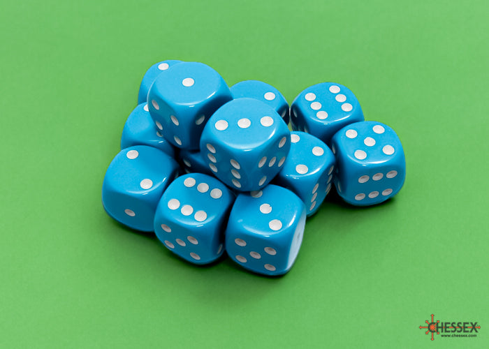 Chessex: 16mm Light Blue/White D6 Set