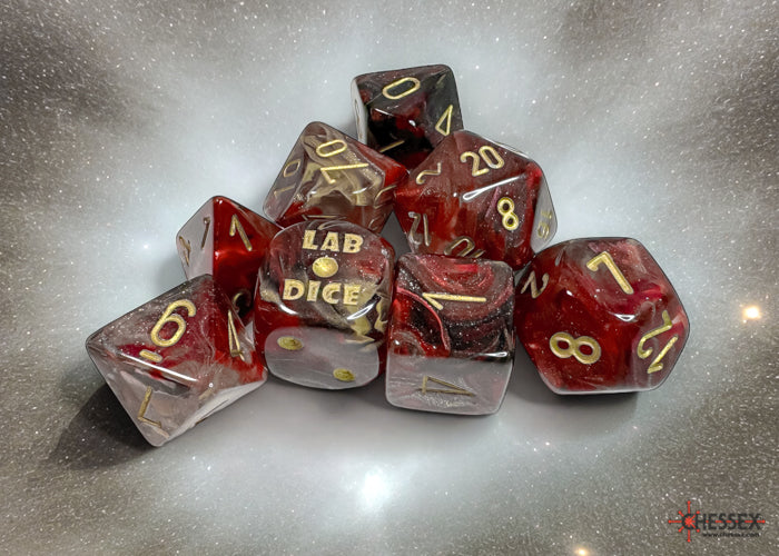Chessex Lab Dice 8: Borealis Cosmos/Gold Polyhedral 7ct set (with bonus die)