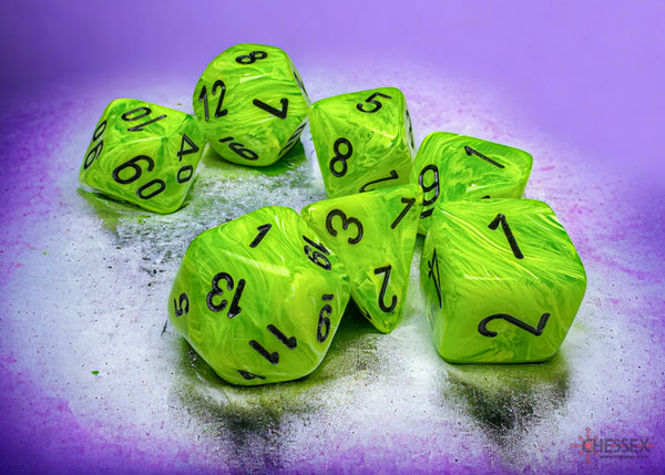 Mega-hedral 7-Die set: Vortex bright green/Black