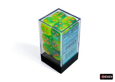 Chessex: 16mm Gemini Plasma Green/teal - Orange