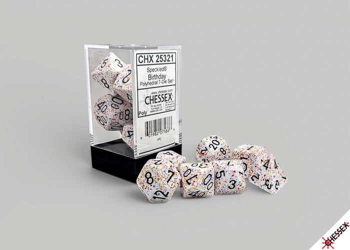 Speckled Birthday Cake Polyhedral 7-Dice Set