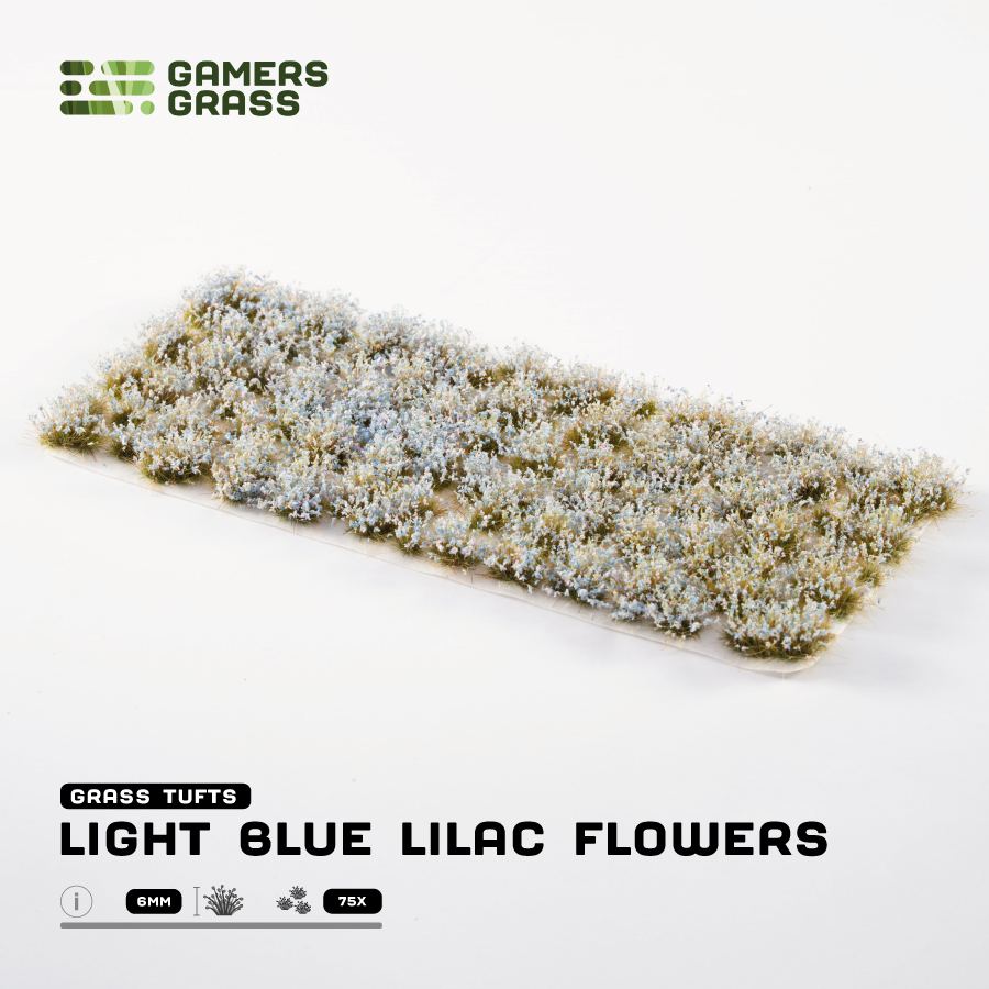 Gamers Grass Tufts: Flowers- Light Blue Lilac Flowers