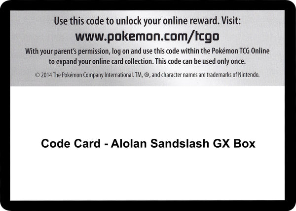 Image for Code Card - Alolan Sandslash GX Box - Pokemon