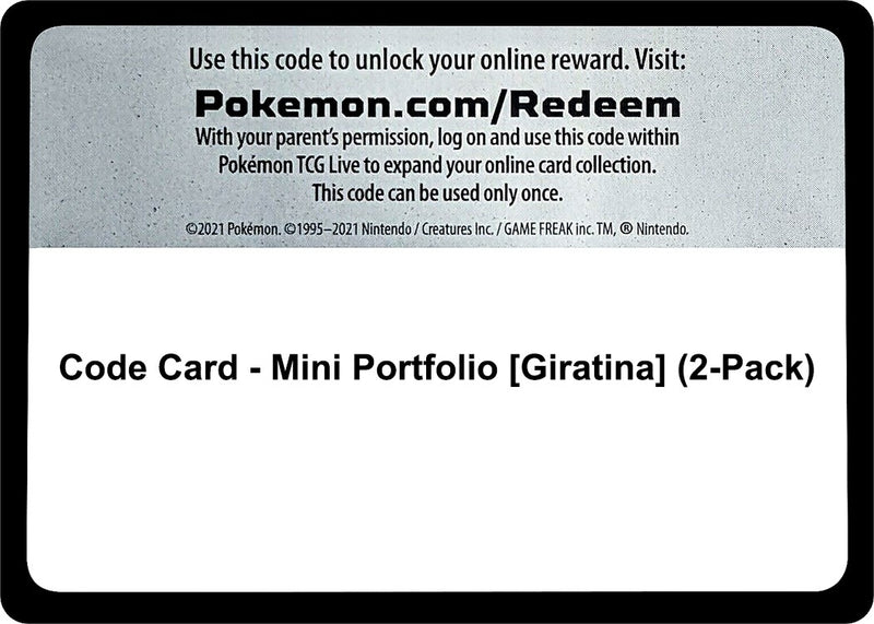 Image for Code Card - Mini Portfolio [Giratina] (2-Pack) - Pokemon