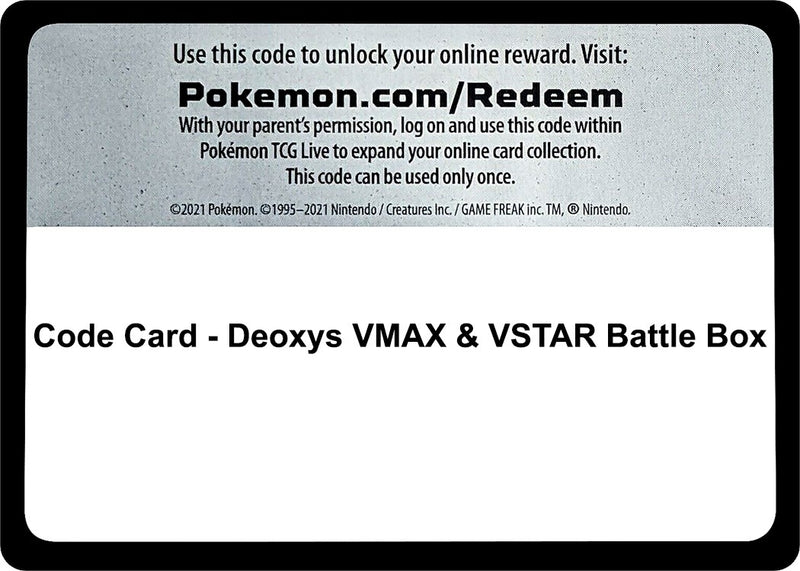 Image for Code Card - Deoxys VMAX & VSTAR Battle Box - Pokemon