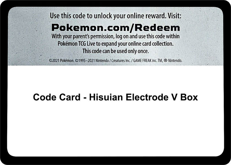 Image for Code Card - Hisuian Electrode V Box - Pokemon