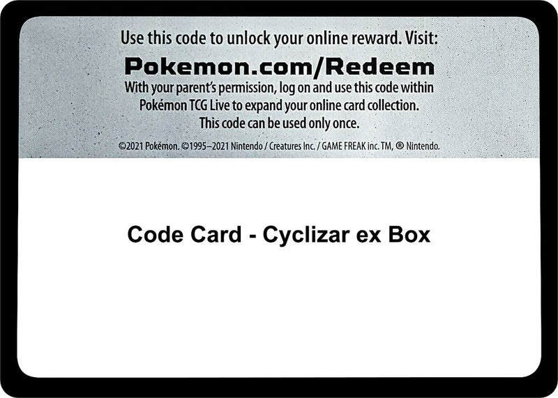 Image for Code Card - Cyclizar ex Box - Pokemon