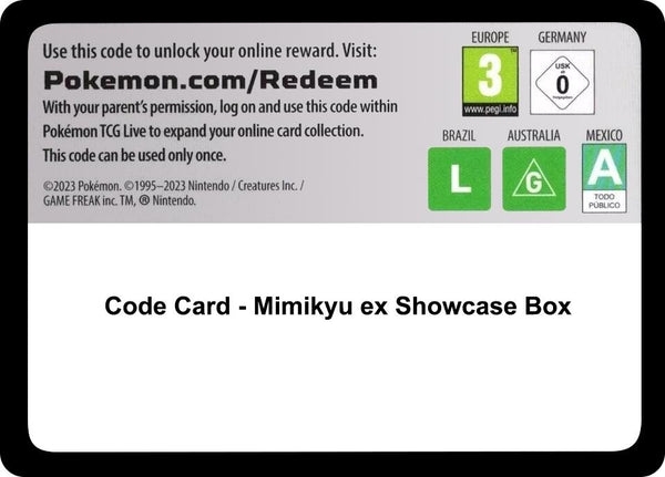 Image for Code Card - Mimikyu ex Showcase Box - Pokemon