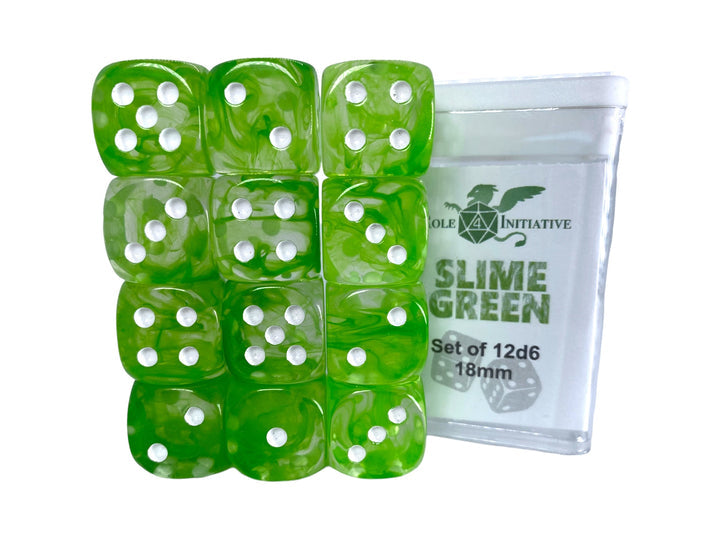 Diffusion D6 Dice Set 18mm Green Slime (12)