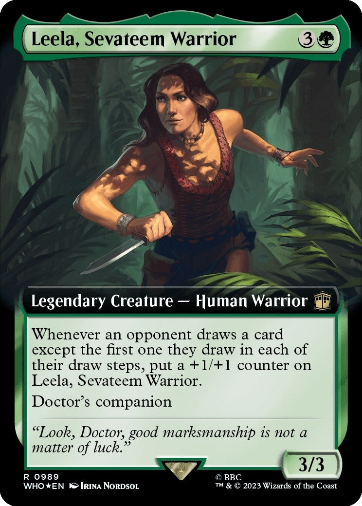 Leela, Sevateem Warrior (Extended Art) (Surge Foil) [Doctor Who]
